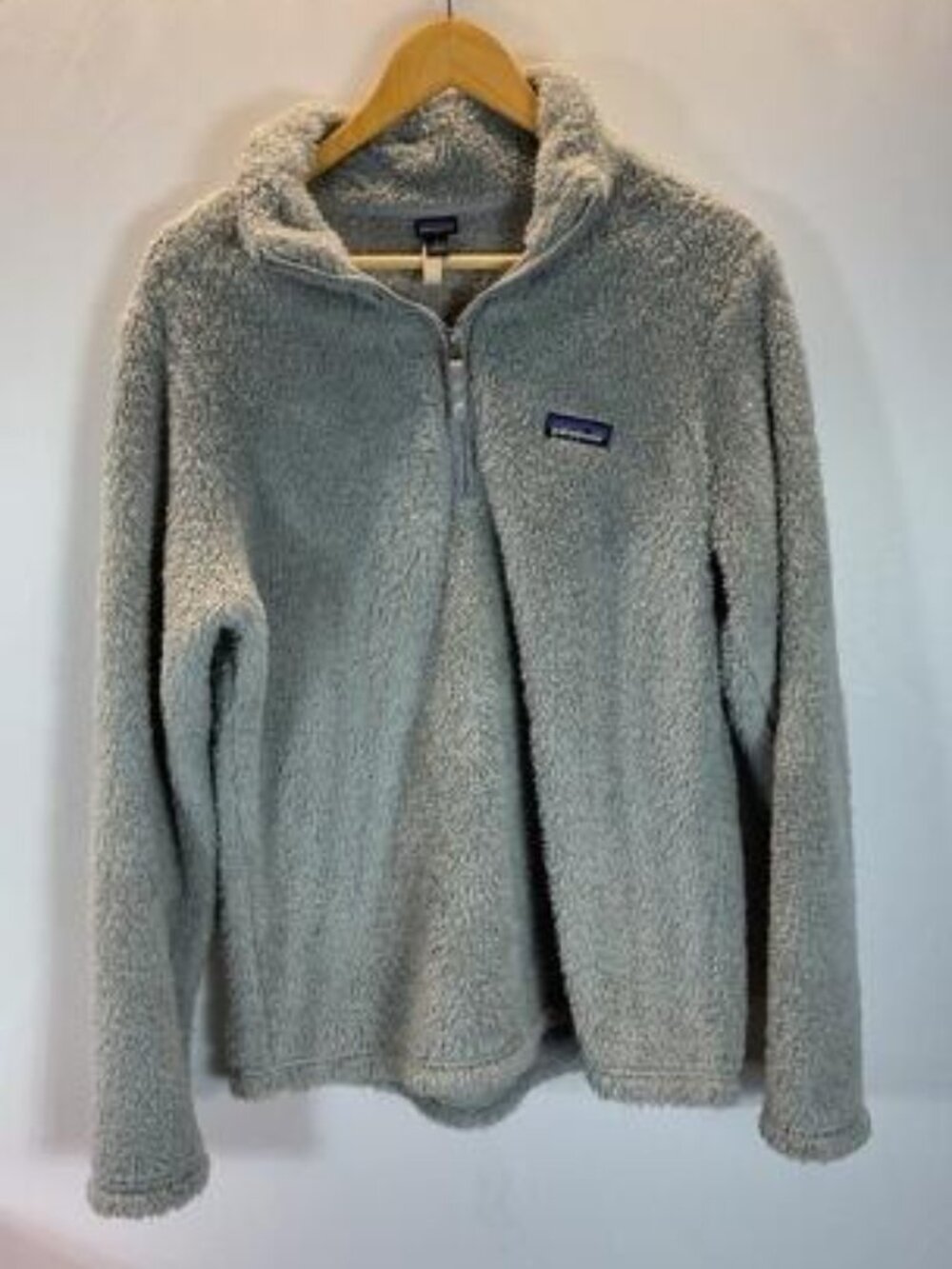 Patagonia‎ Los Gatos 1/4 Zip Gray Sherpa Fleece Pullover L Cozy Outdoor Cabin